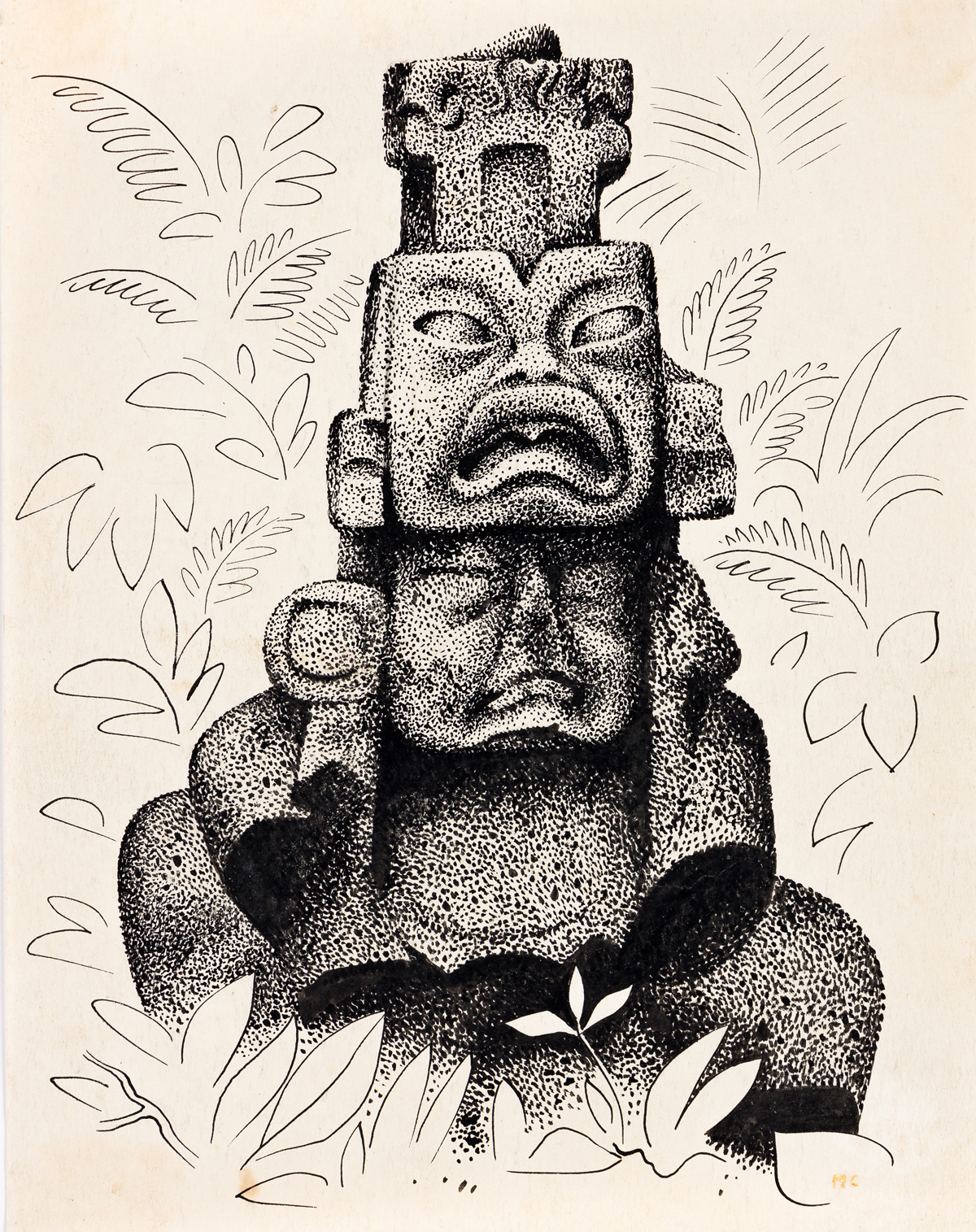 MIGUEL COVARRUBIAS (1904-1957) Idolo Maya.